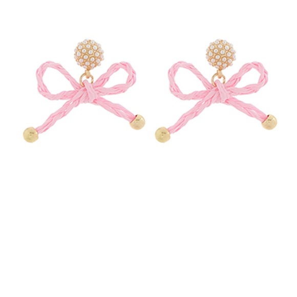 Raffia Ribbon Drop Earrings - Picture 3 of 6